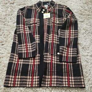 Anne Klein Plaid Women's Jacket - Black and Red